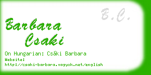 barbara csaki business card